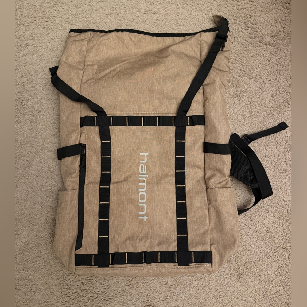 Haimont Rolltop Backpack for Men & Women – Water-Resistant, 20L, Khaki